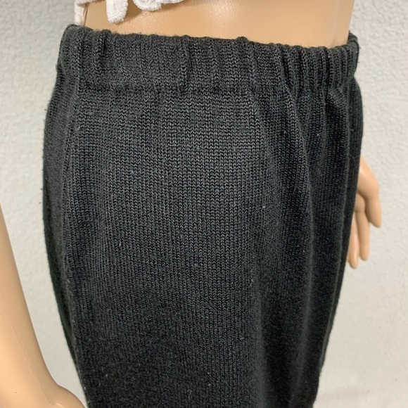 Vintage Mita Black Knit Pull On Midi Skirt Womens size 10 Minimalist - Picture 3 of 5